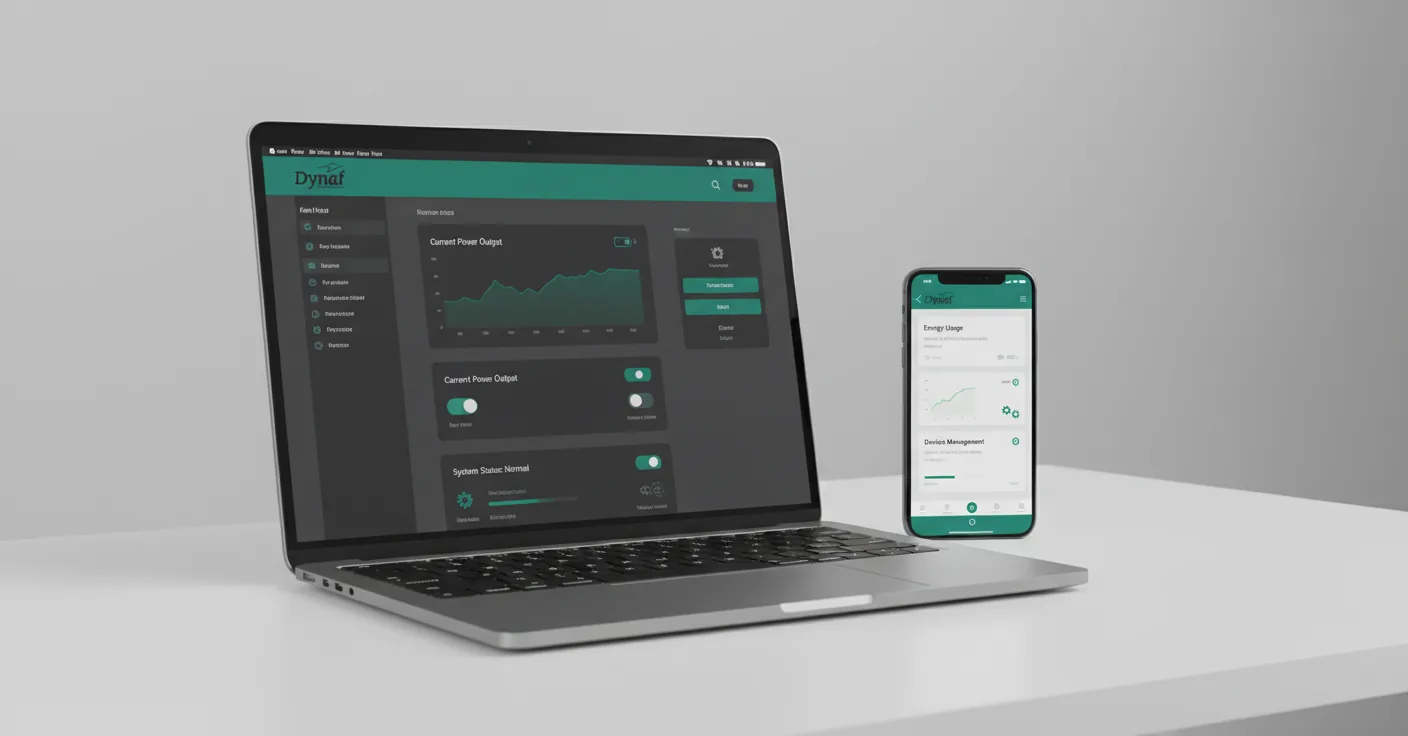 Dynaf mobile and web apps on MacBook and iPhone